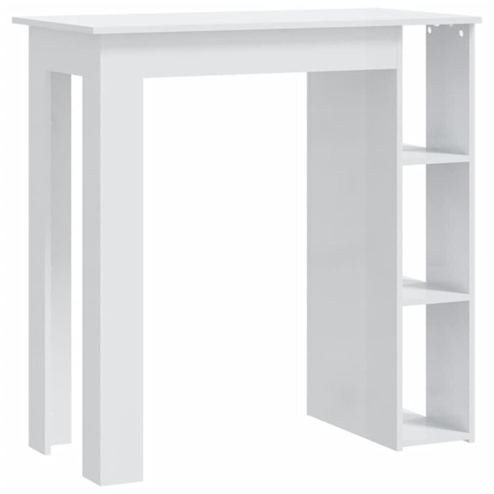 (high gloss white) vidaXL Bar Table with Shelf Chipboard Home Breakfast High Table Multi Colours