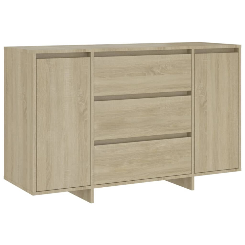 (sonoma oak) vidaXL Sideboard with 3 Drawers Chipboard Highboard Cupboard Multi Colours