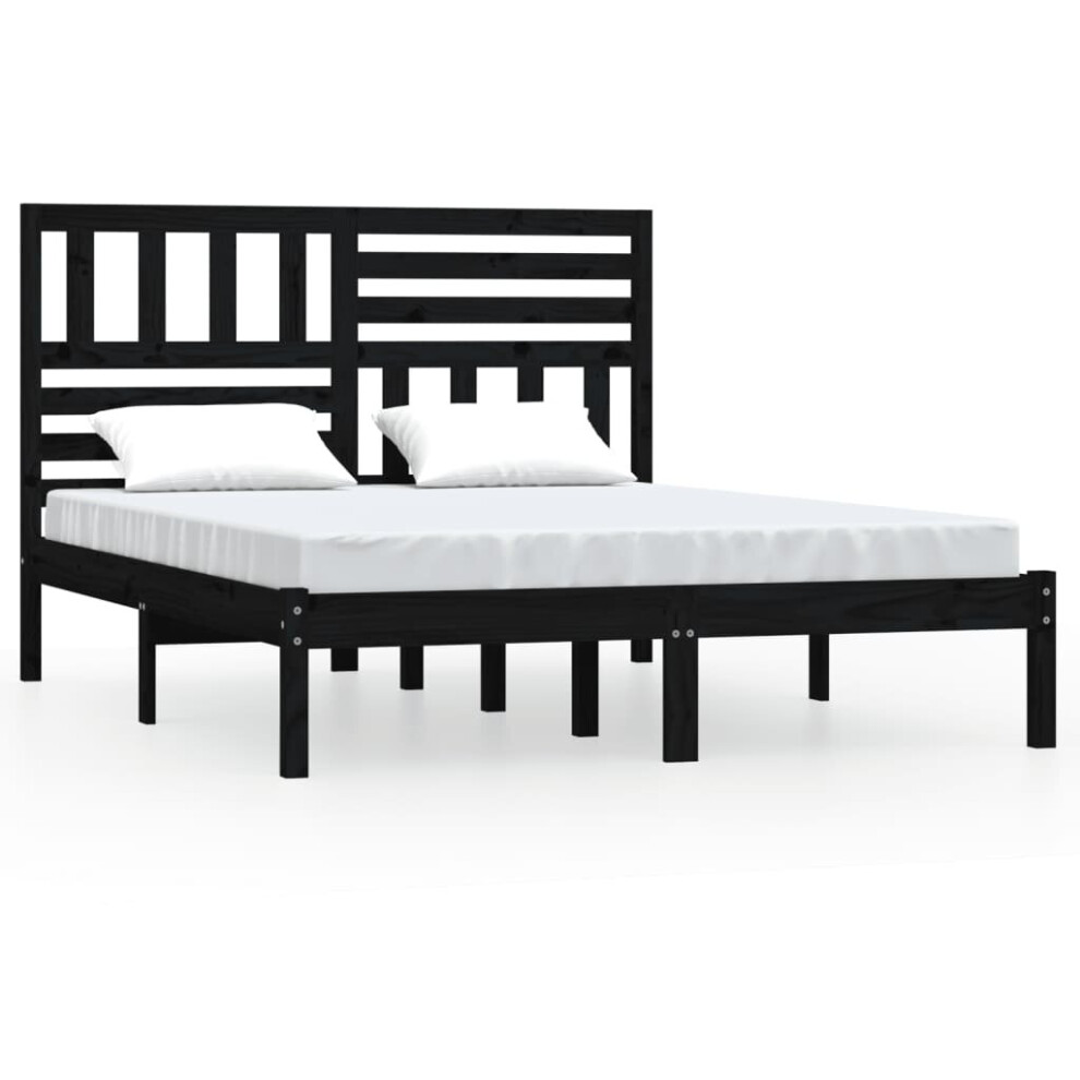 (black, 135 x 190 cm) vidaXL Solid Wood Pine Bed Frame Bed Base Bedstead Multi Colours Multi Sizes