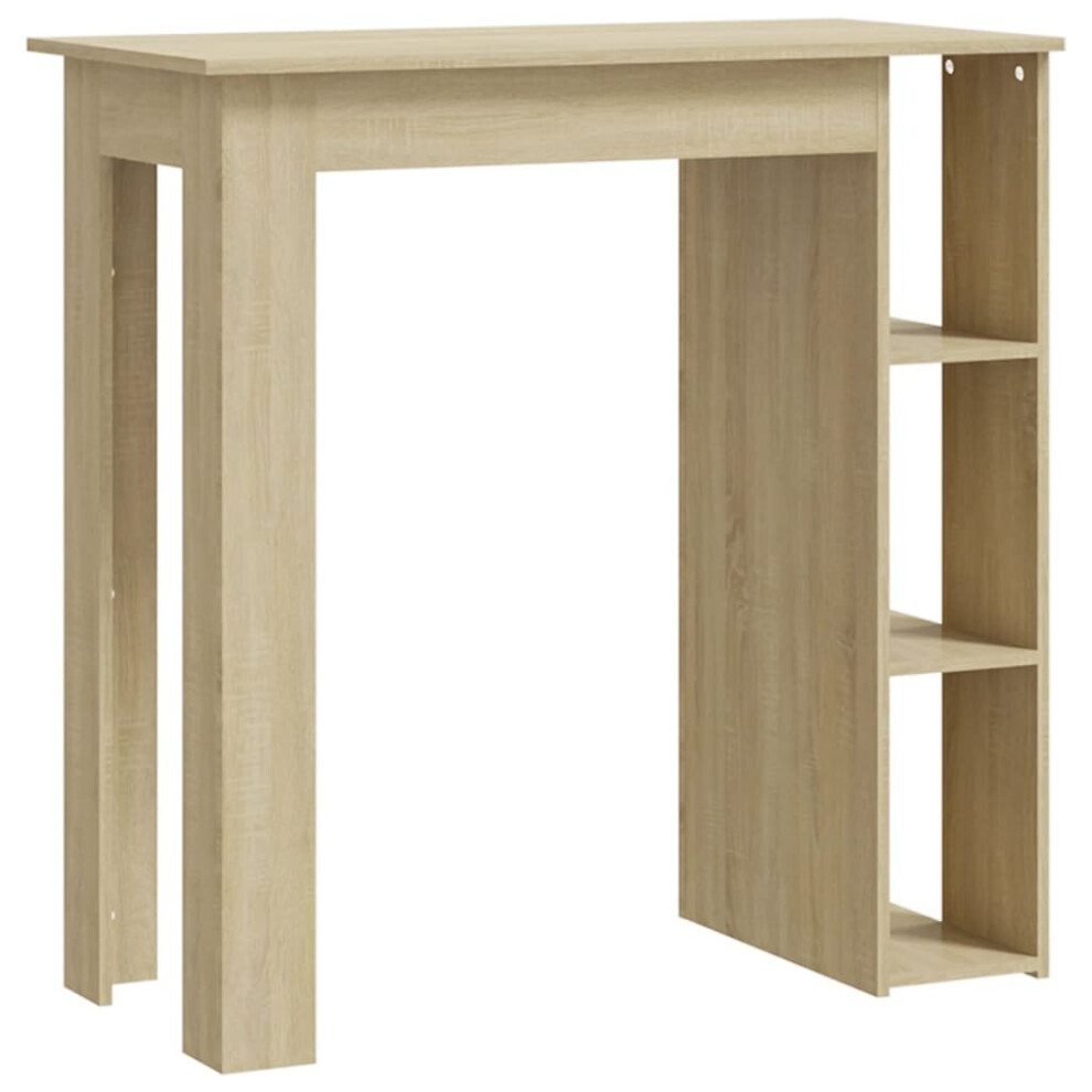 Vidaxl (Sonoma Oak) Bar Table With Shelf Bar High Table Bistro Pub Table Engineered Wood