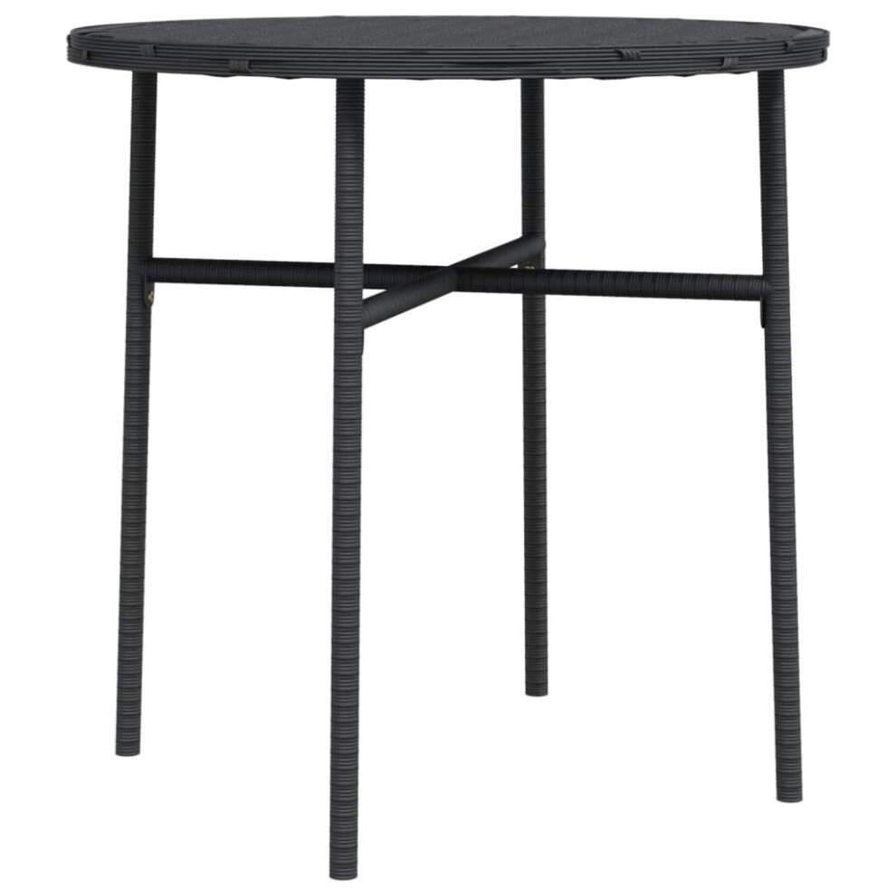 Vidaxl (Black) Tea Table Poly Rattan Outdoor Balcony Coffee Round Table Multi Colours