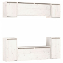 (white) vidaXL 6x Solid Wood Pine TV Cabinets Wall Mounted Furniture Multi Colours