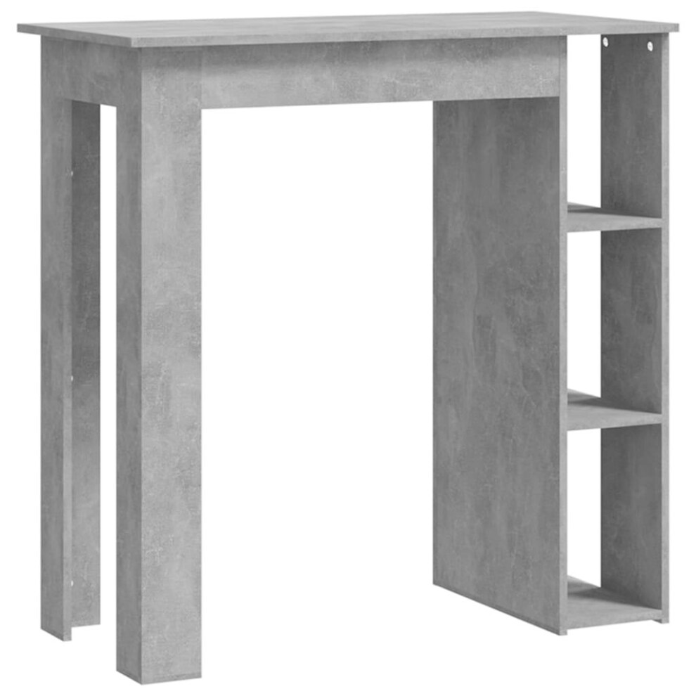 (concrete grey) vidaXL Bar Table with Shelf Bar High Table Bistro Pub Table Engineered Wood