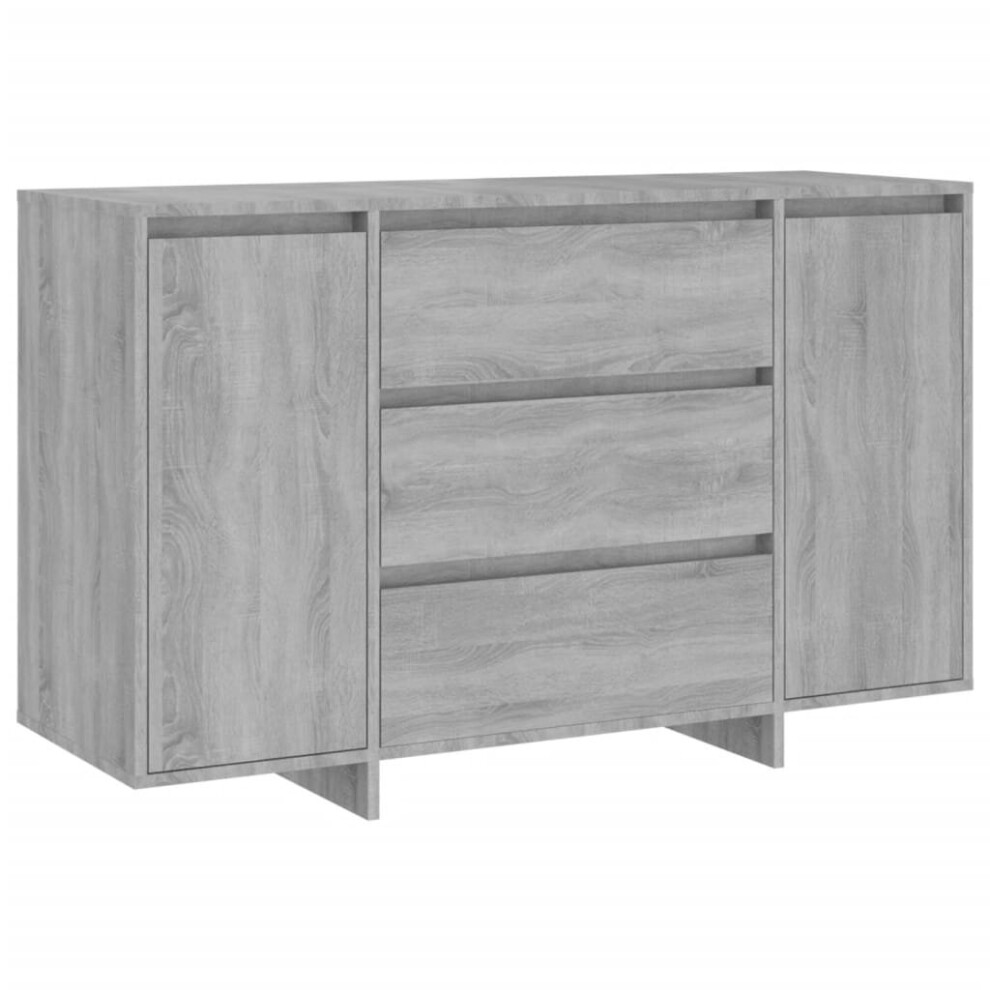 (grey sonoma) vidaXL Sideboard with 3 Drawers Chipboard Highboard Cupboard Multi Colours