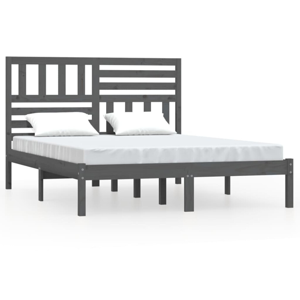 (grey, 135 x 190 cm) vidaXL Solid Wood Pine Bed Frame Bed Base Bedstead Multi Colours Multi Sizes