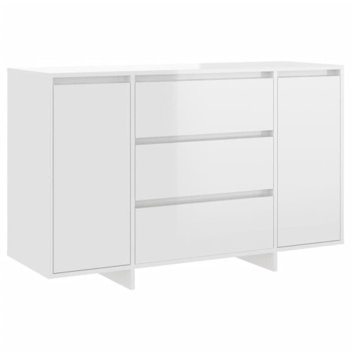 VidaXL (high gloss white) vidaXL Sideboard with 3 Drawers Cupboard Cabinet Highboard Engineered Wood