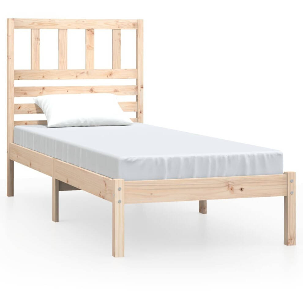 Vidaxl (Brown, 90 X 190 Cm) Bed Frame Bed Base Bedstead Bedroom Mattress Foundation Solid Wood Pine