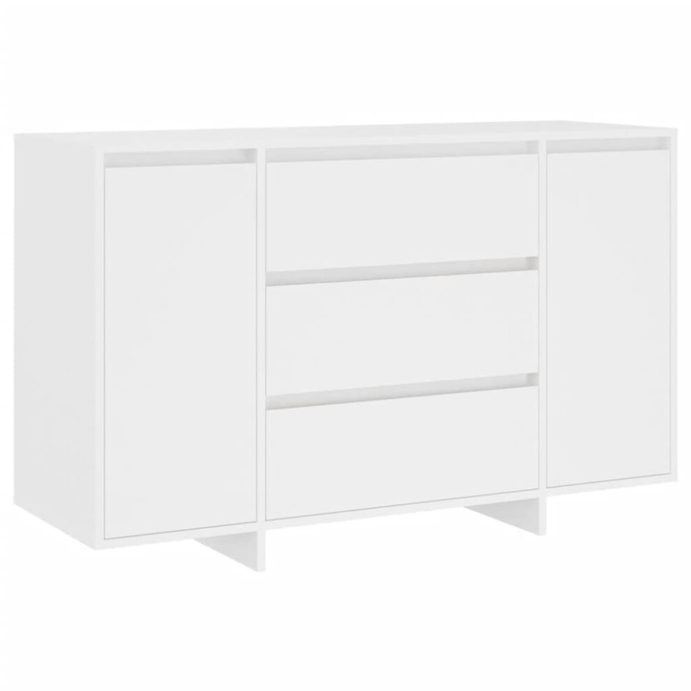 New Vidaxl (White) Sideboard With 3 Drawers Cupboard Cabinet Highboard Engineered Wood White 809611