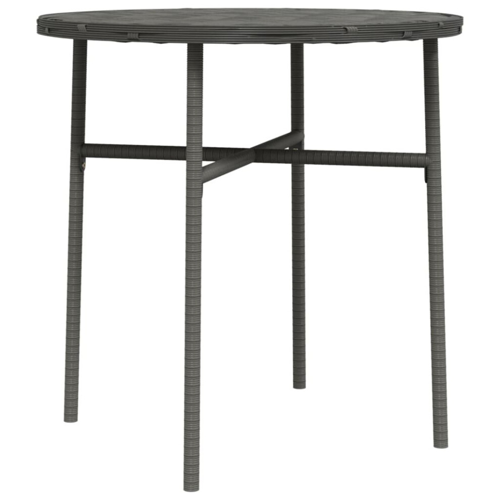 Vidaxl (Grey) Tea Table Poly Rattan Outdoor Balcony Coffee Round Table Multi Colours