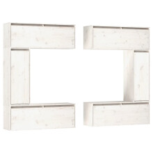 (white) vidaXL 6x Solid Wood Pine TV Cabinets Wall Mounted Furniture Multi Colours