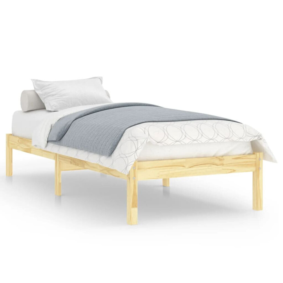 Vidaxl (Brown, 195.5 X 80.5 X 31 Cm) Bed Frame Bedroom Wooden Bed Base Mattress Foundation Solid Pinewood