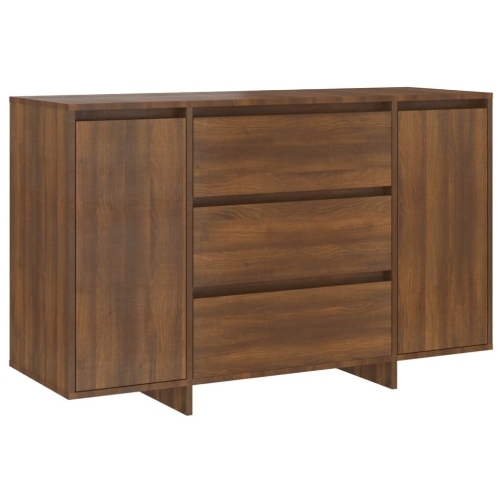 (brown oak) vidaXL Sideboard with 3 Drawers Chipboard Highboard Cupboard Multi Colours