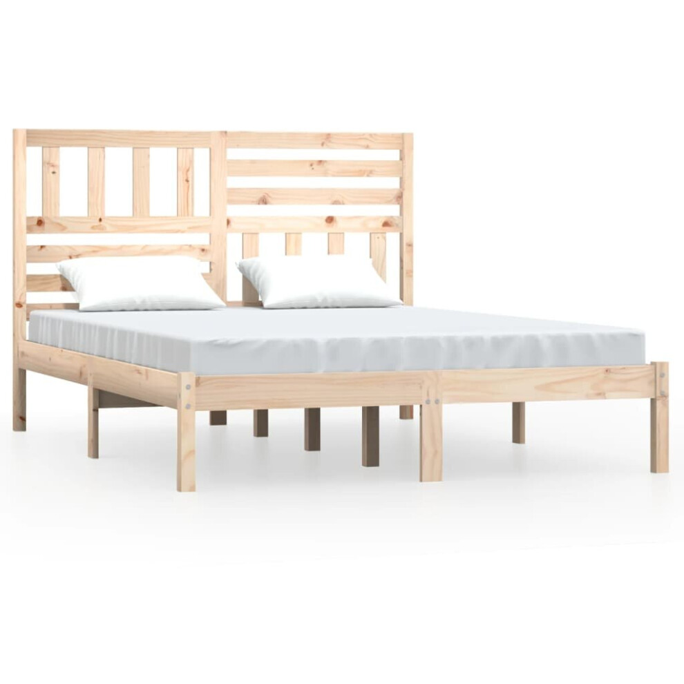 Vidaxl (Brown, 120 X 190 Cm) Bed Frame Bed Base Bedstead Bedroom Mattress Foundation Solid Wood Pine