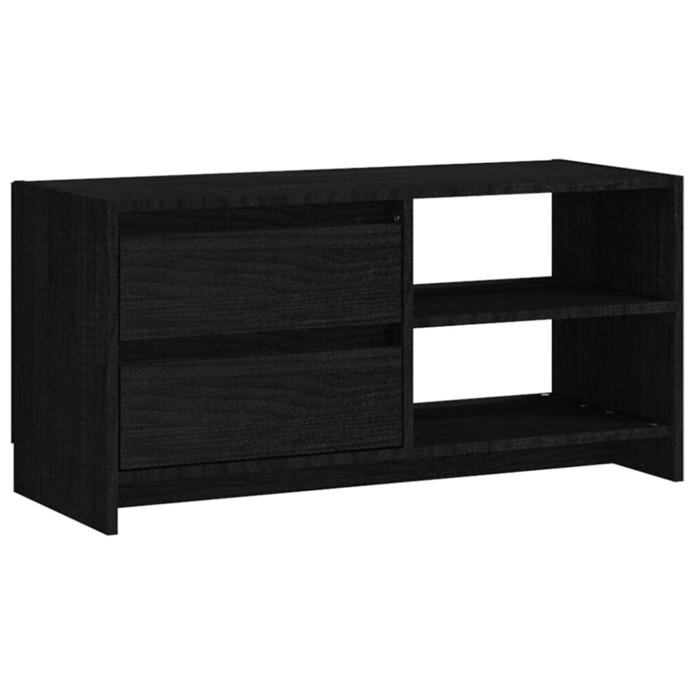 (black) vidaXL Solid Pinewood TV Cabinet Living Room Plasma Cabinet Multi Colours