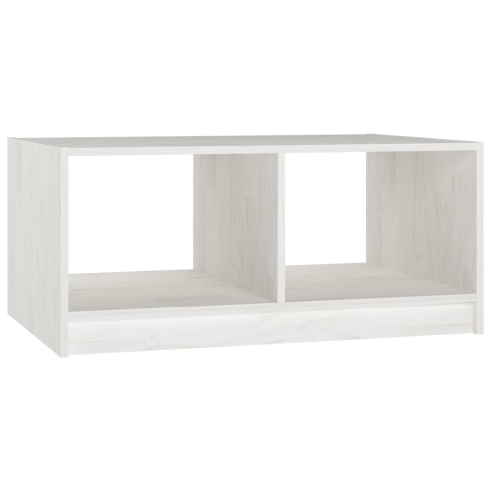 B&Q - Coffee Table White 75X50X33.5 Cm Solid Pinewood - Image 2