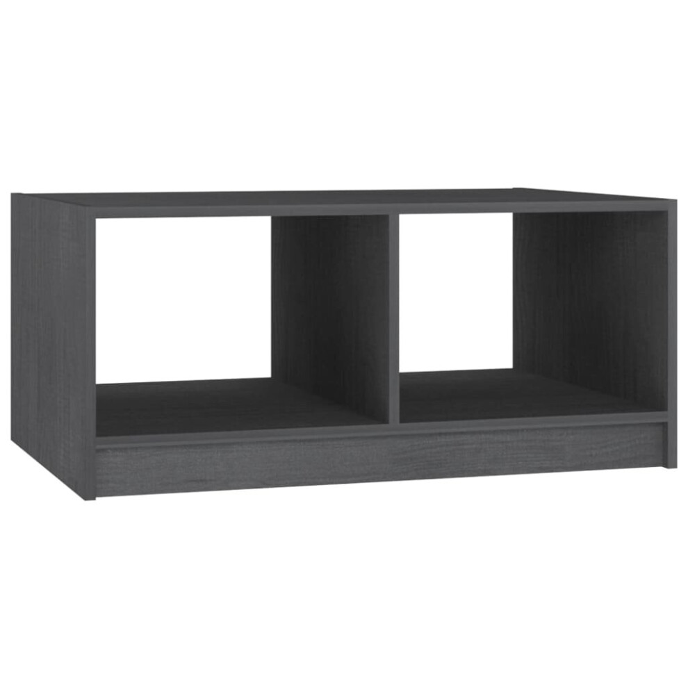 VidaXL Coffee Table Grey 75x50x33.5 cm Solid Pinewood - Modern Living Room Furniture - Image 2