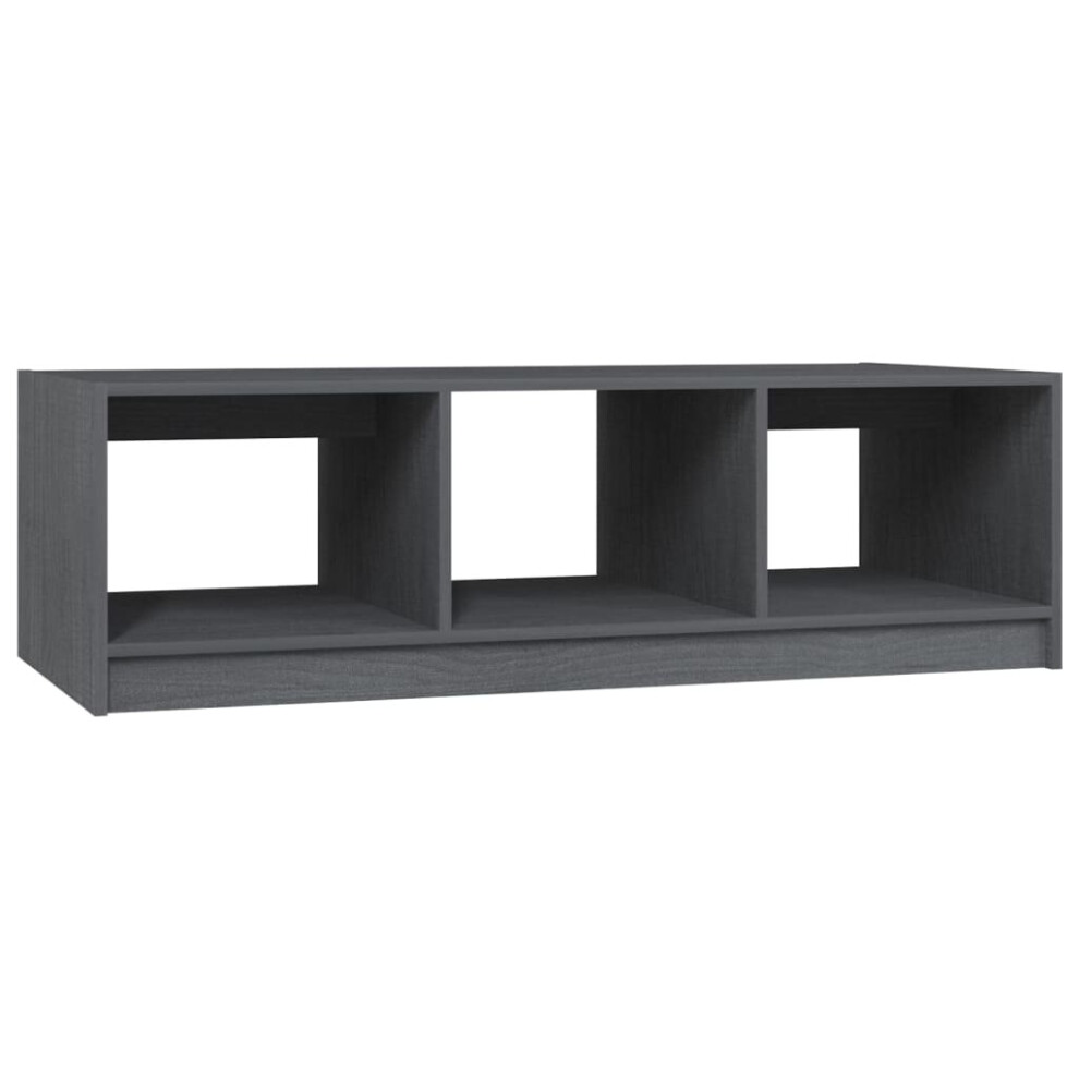 VidaXL Coffee Table - Grey - Solid Pinewood - 110x50x34 cm - Image 2