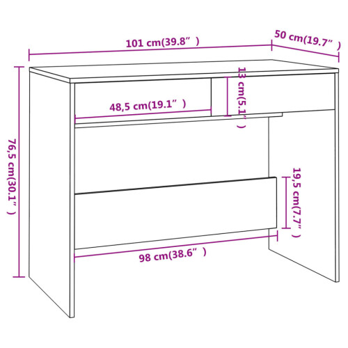 VidaXL (concrete grey) vidaXL Desk Home Office Working Writing Table Computer Desk Engineered Wood 1