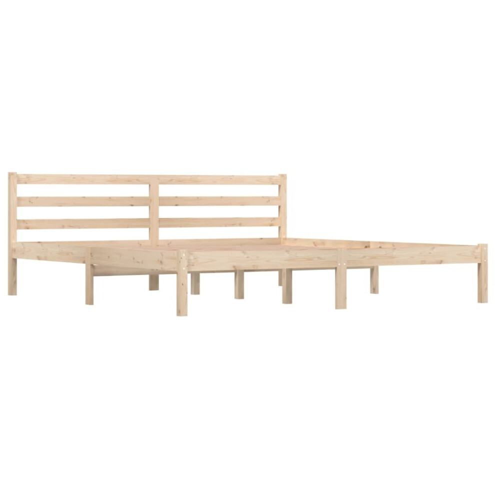 Vidaxl (, 180 X 200 Cm) Bed Frame Bedroom Bedstead Bed Base Mattress Foundation Solid Wood Pine Brown