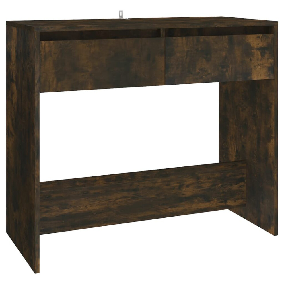 Vidaxl (Smoked Oak) Console Table Hallway Tea End Table Side Table For Under Mirror Steel