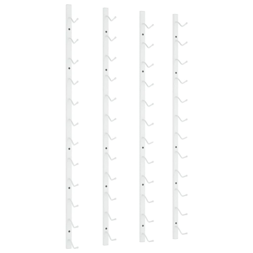 Vidaxl (White, 2) Wall Wine Rack For 12 Bottles Drinking Holder Wine Storage Whisky Rack
