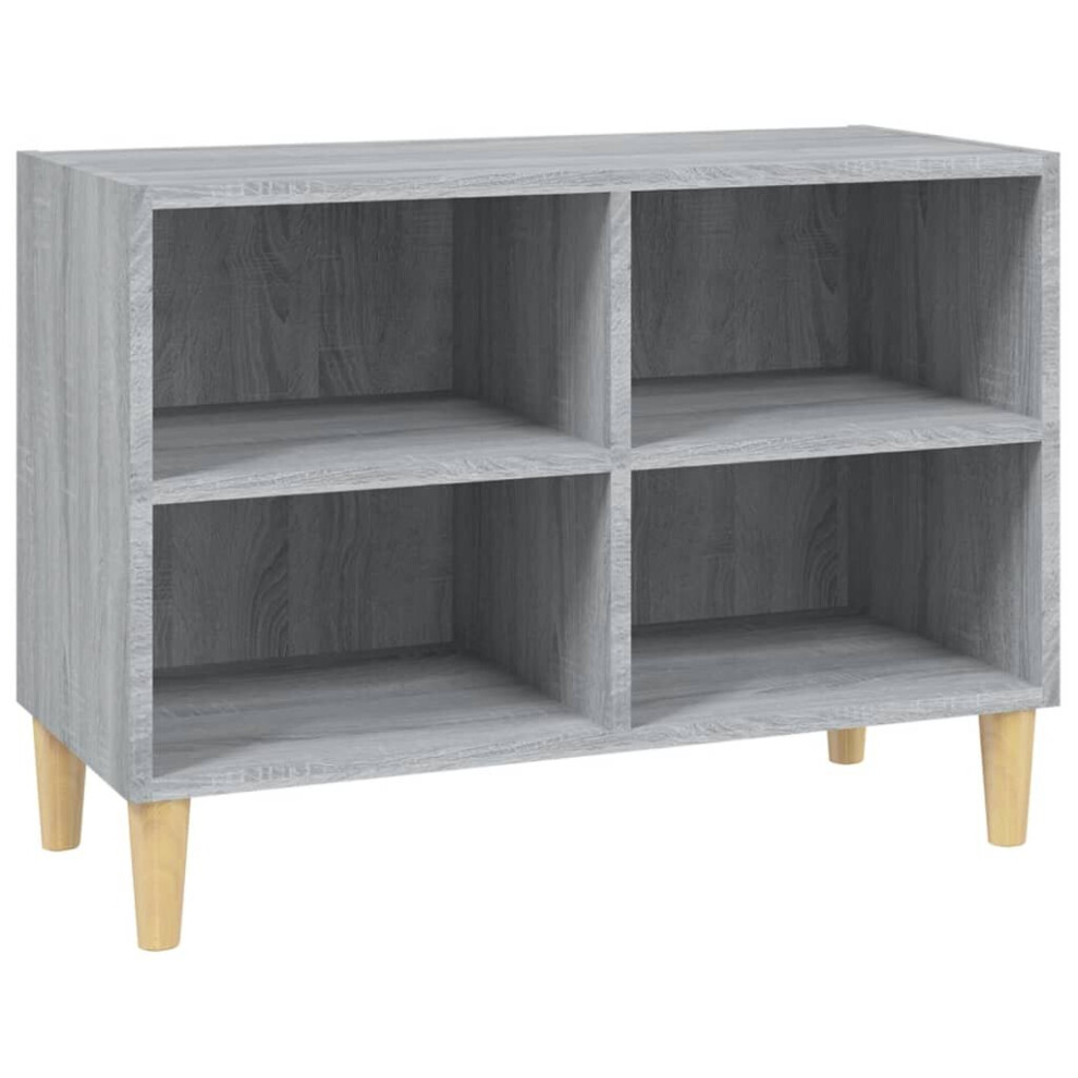 (grey sonoma, 69.5 x 30 x 50 cm) vidaXL TV Cabinet & Solid Wood Legs 103.5x30x50 cm/69.5x30x50 cm Multi Colours