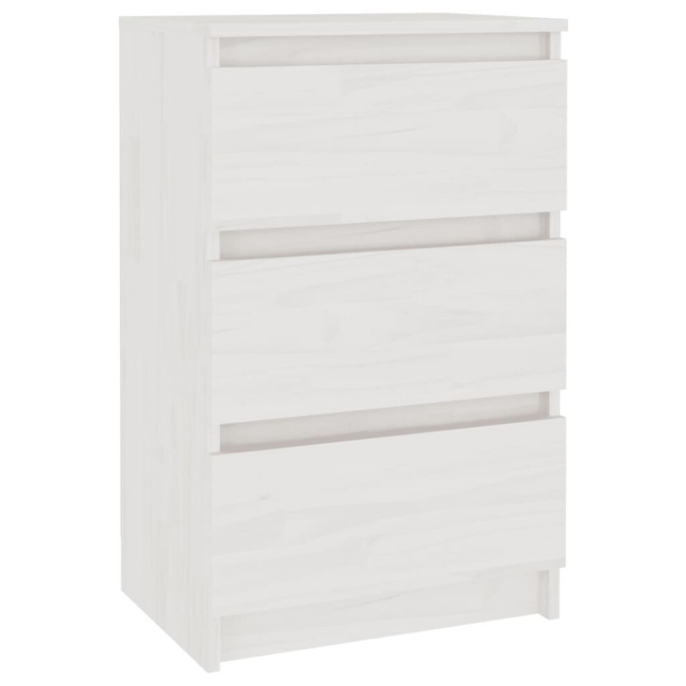 (white, 1) vidaXL 1/2x Solid Pine Wood Bedside Cabinet Bedroom Bed Cabinet Multi Colours