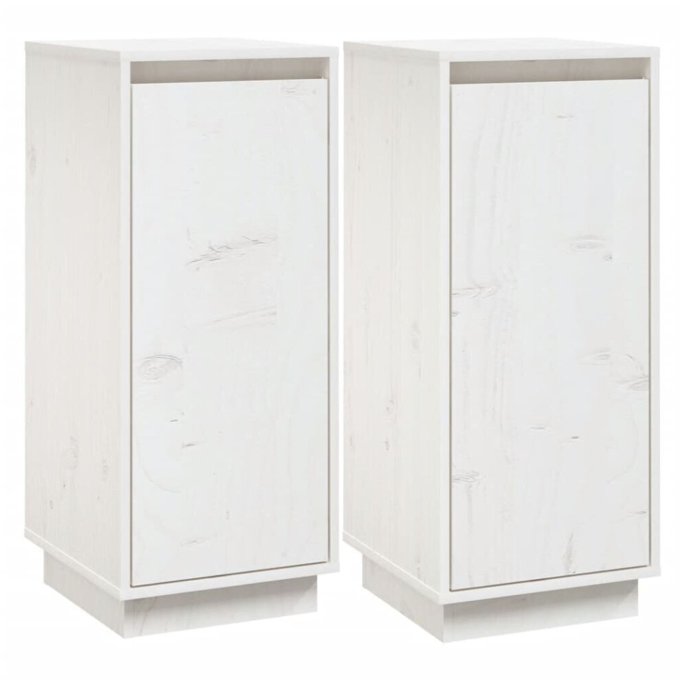 Vidaxl (White, 2) 1/2X Solid Wood Pine Sideboard Side Cabinet Cupboard Multi Colours