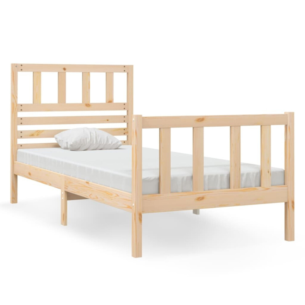 (brown, 75 x 190 cm) vidaXL Solid Wood Bed Frame Wooden Bedstead Furniture Multi Colours/Sizes