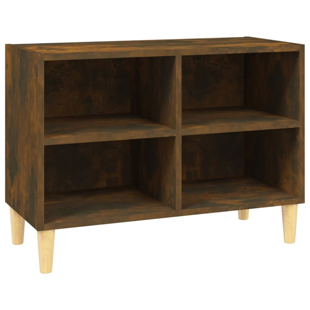 Vidaxl (Smoked Oak, 69.5 X 30 X 50 Cm) Tv Cabinet & Solid Wood Legs 103.5X30x50 Cm/69.5X30x50 Cm Multi Colours