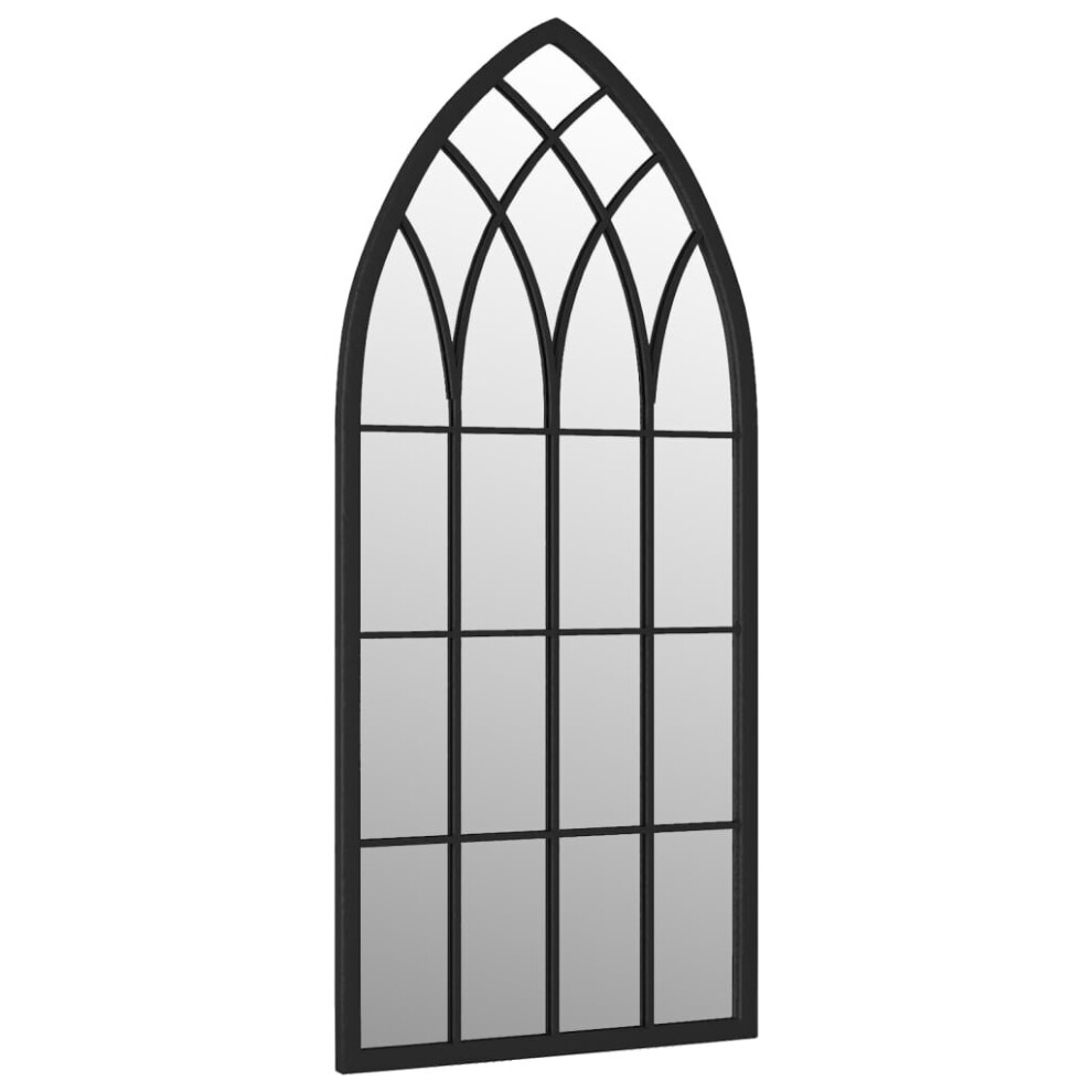 (black, 70 x 30 cm) vidaXL Garden Mirror Iron for Outdoor Use Decor Black/Sand 100x45/70x30 cm