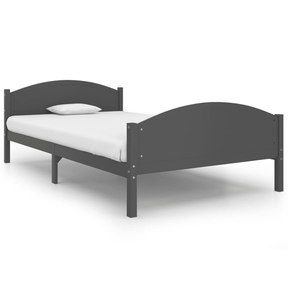 Photos - Bed VidaXL   Solid Pine Wood  Frame room Furniture Multi Colours Multi Sizes Grey 322048 (dark grey, 120 x 200 cm)