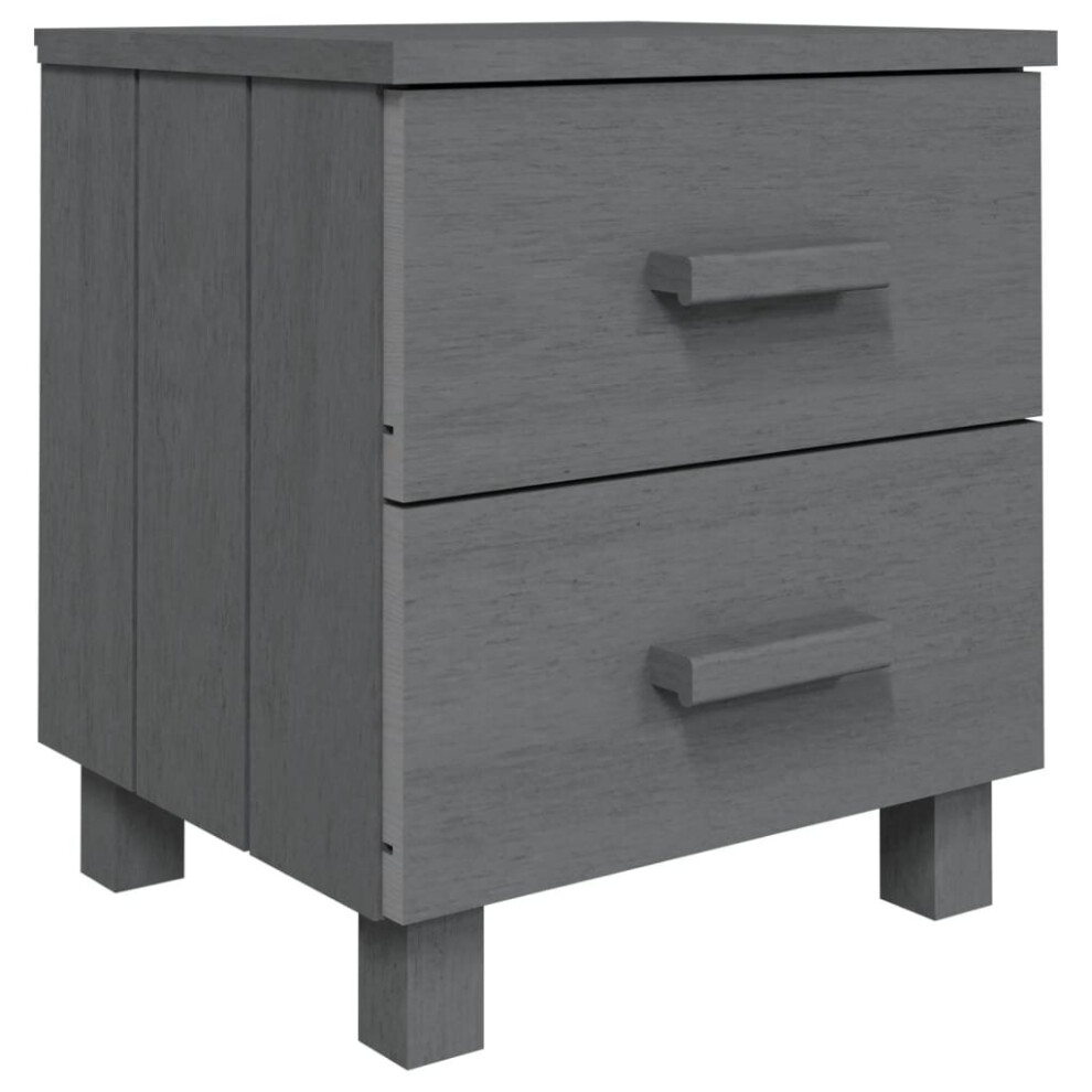 (dark grey, 1) vidaXL 1/2x Bedside Cabinet Solid Wood Pine Wooden Bed Table Multi Colours
