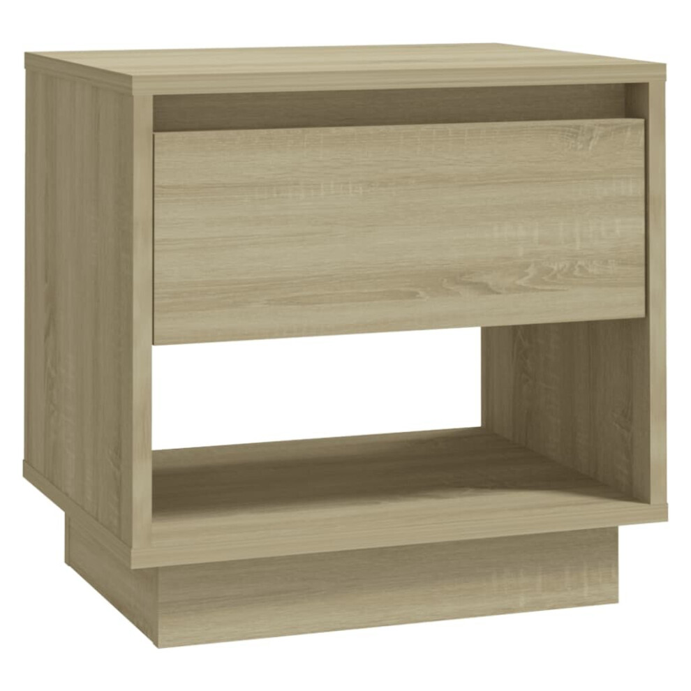 (sonoma oak, 1) vidaXL 1/2x Bedside Cabinet Chipboard Bedroom Bedside Side Table Multi Colours