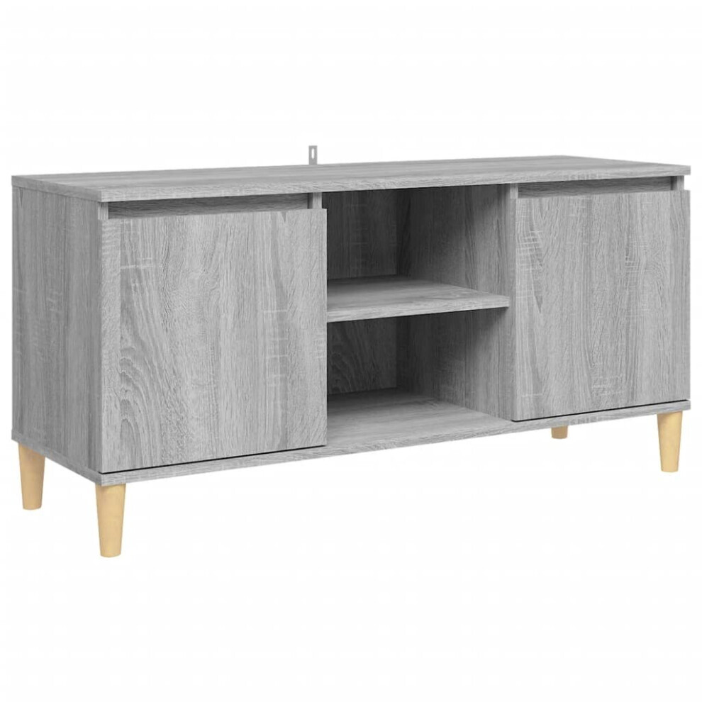 (grey sonoma) vidaXL Solid Wood TV Cabinet & Legs Sideboard TV Stand Unit Multi Colours