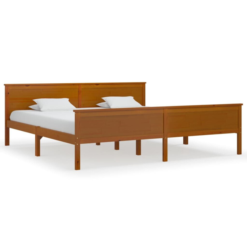 Vidaxl (Honey Brown, 200 X 200 Cm) Solid Wood Pine Bed Frame Wooden Bedstead Base Multi Sizes/Colours