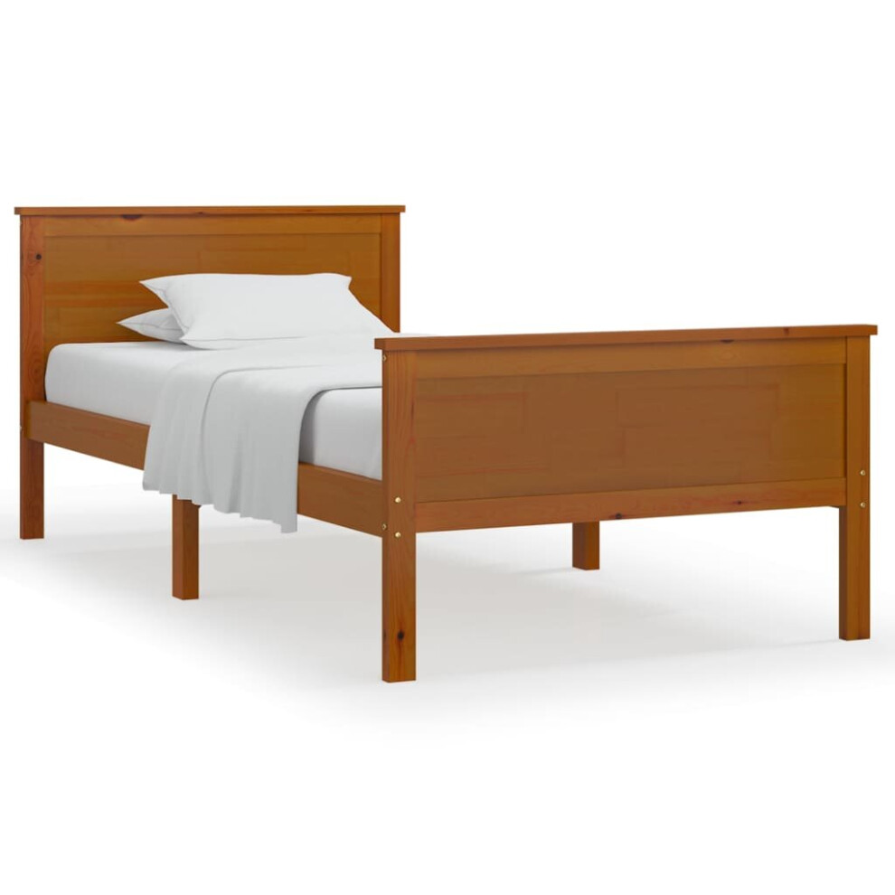 Vidaxl (Honey Brown, 100 X 200 Cm) Solid Wood Pine Bed Frame Wooden Bedstead Base Multi Sizes/Colours