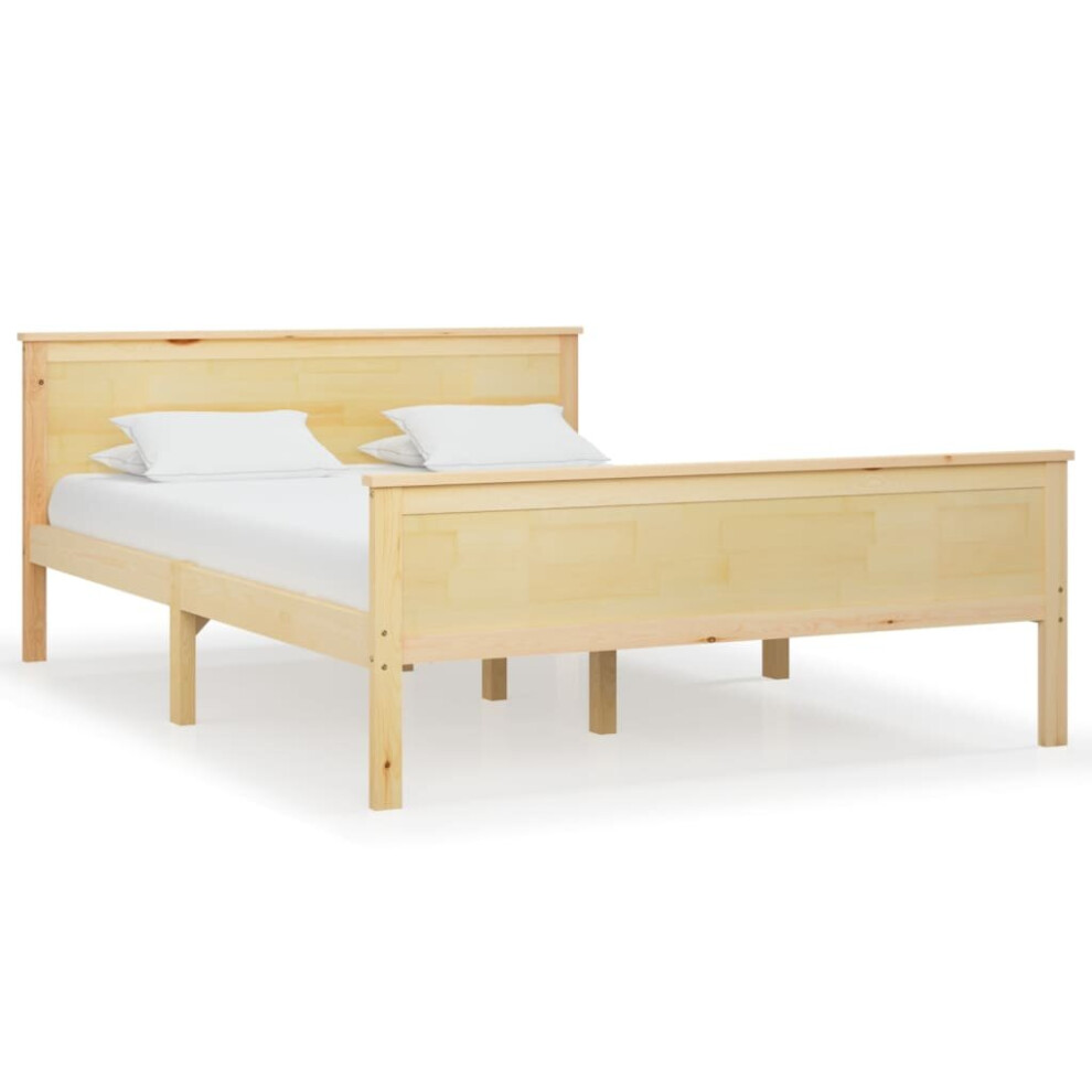 Vidaxl (Brown, 140 X 200 Cm) Solid Wood Pine Bed Frame Wooden Bedstead Base Multi Sizes/Colours