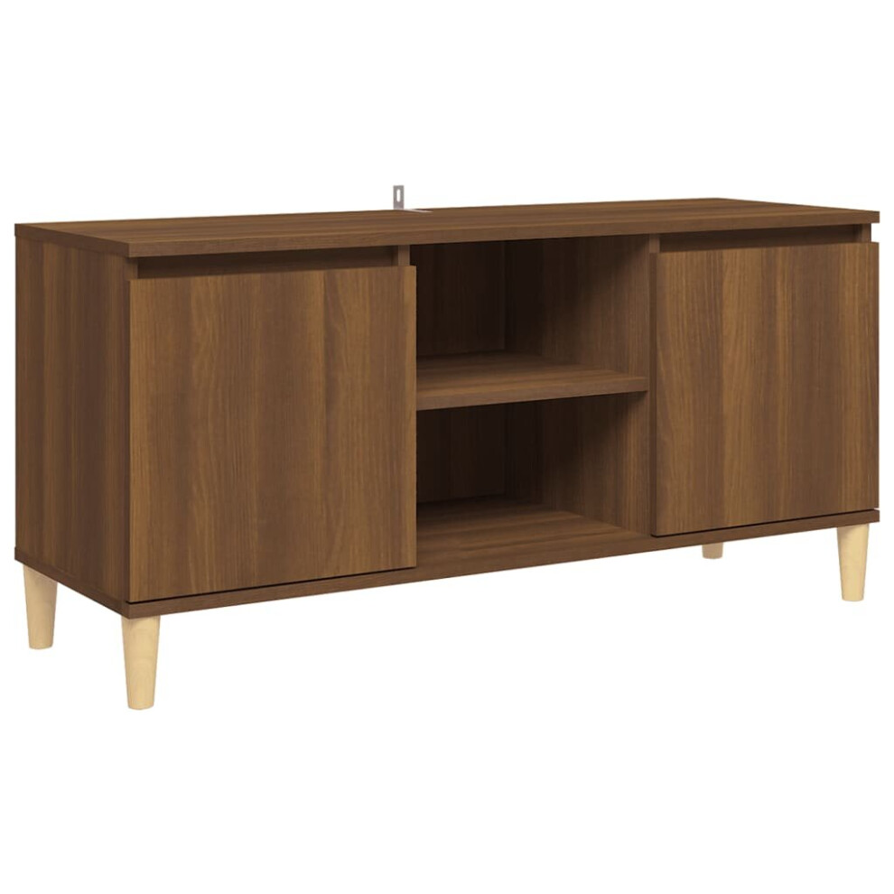 (brown oak) vidaXL Solid Wood TV Cabinet & Legs Sideboard TV Stand Unit Multi Colours