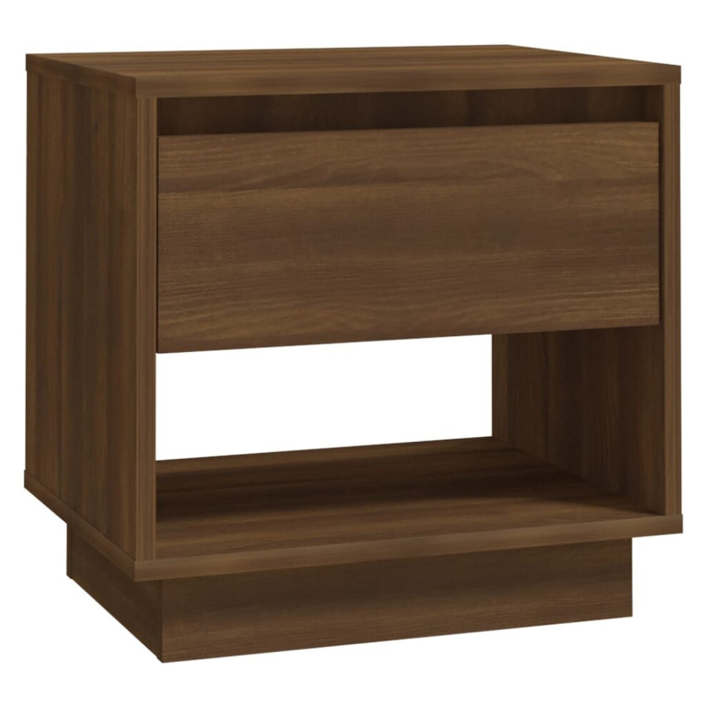 (brown oak, 1) vidaXL 1/2x Bedside Cabinet Chipboard Bedroom Bedside Side Table Multi Colours