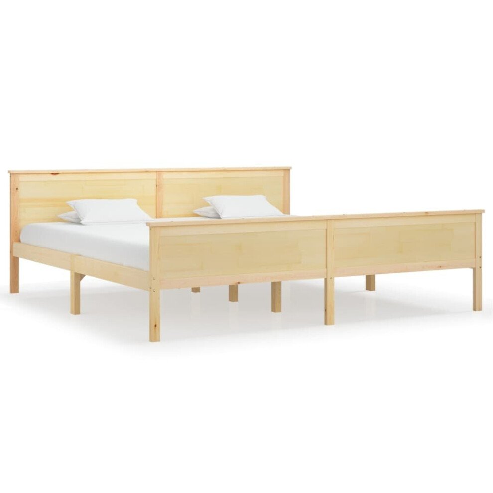 Vidaxl (Brown, 200 X 200 Cm) Solid Wood Pine Bed Frame Wooden Bedstead Base Multi Sizes/Colours