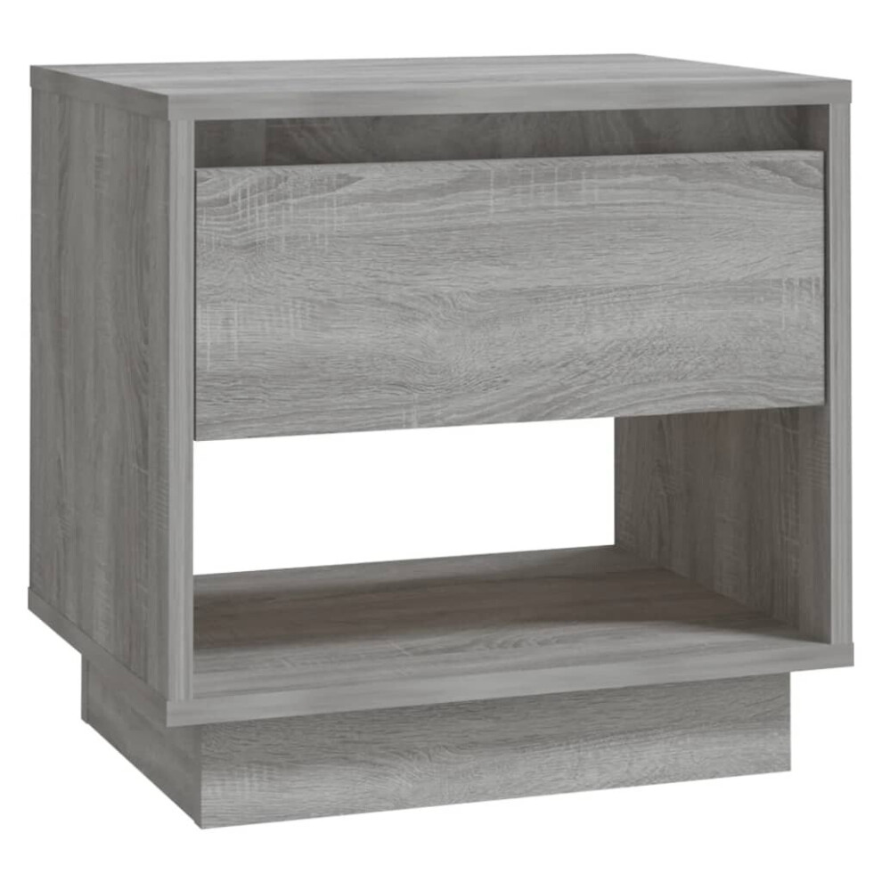 (grey sonoma, 1) vidaXL 1/2x Bedside Cabinet Chipboard Bedroom Bedside Side Table Multi Colours