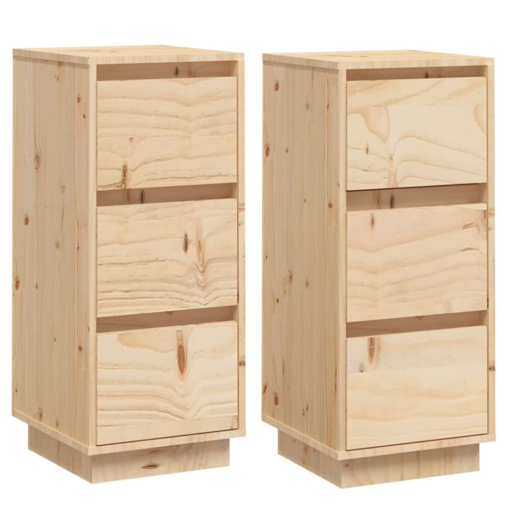 Vidaxl (, 2) 1/2X Solid Wood Pine Sideboard Storage Side Door Cabinet Multi Colours Brown