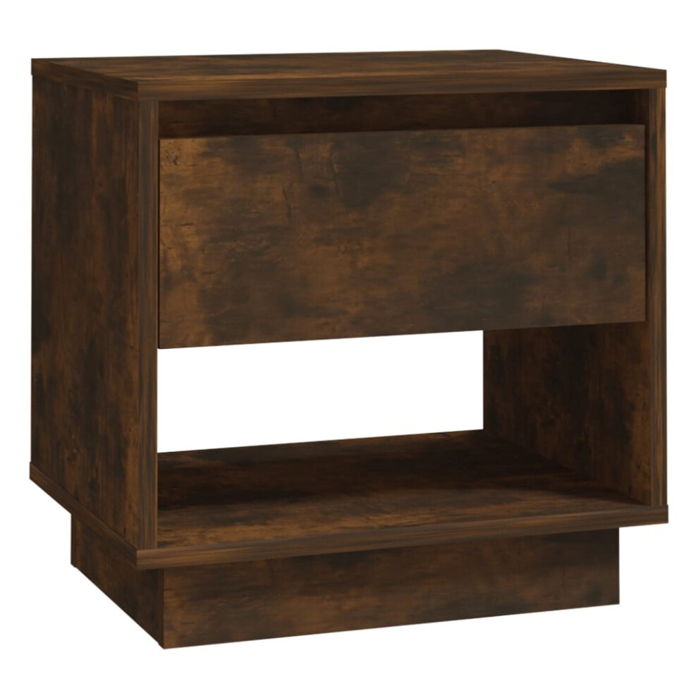 (smoked oak, 1) vidaXL 1/2x Bedside Cabinet Chipboard Bedroom Bedside Side Table Multi Colours