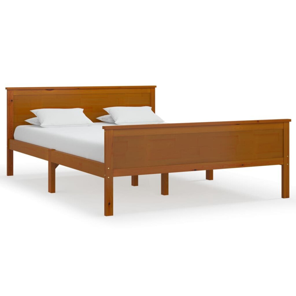 Vidaxl (Honey Brown, 160 X 200 Cm) Solid Wood Pine Bed Frame Wooden Bedstead Base Multi Sizes/Colours