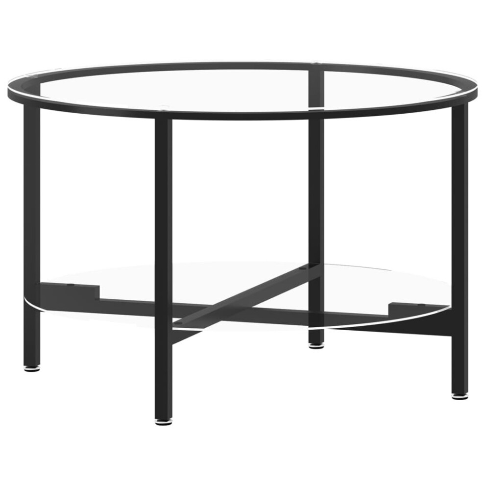 (transparent) vidaXL Tea Table Marble Home Indoor Furniture Tempered Glass Multi Colours