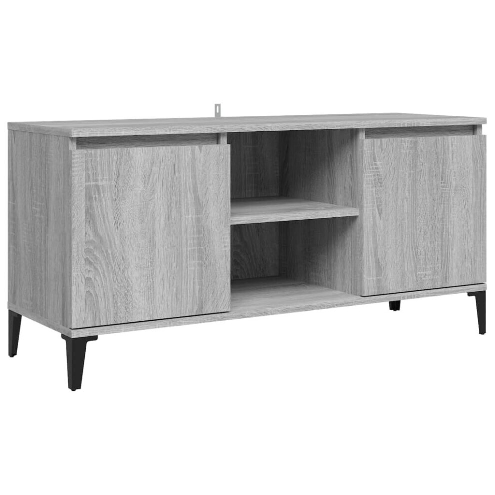 Vidaxl (Grey Sonoma) Tv Cabinet With Metal Legs Sideboard Tv Stand Tv Unit Hifi Cabinet