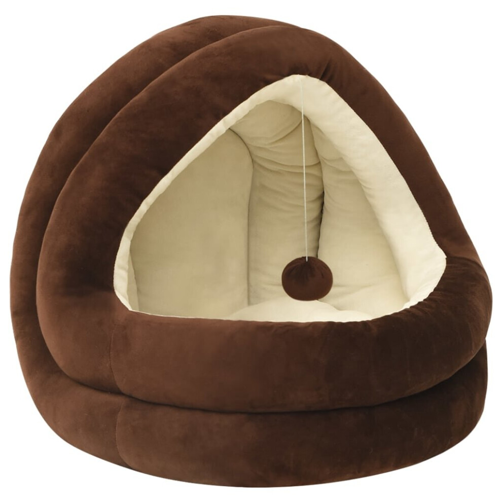 Vidaxl (Brown, 40 X 40 X 35 Cm) Cat Bed Cushion Mattress Pet Basket Brown/Grey 40X40x35 Cm/50X50x45 Cm