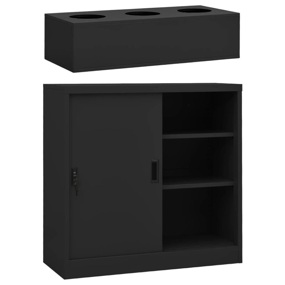 (anthracite) vidaXL Office Cabinet With Sliding Door Filing Storage Cabinet Multi Colours