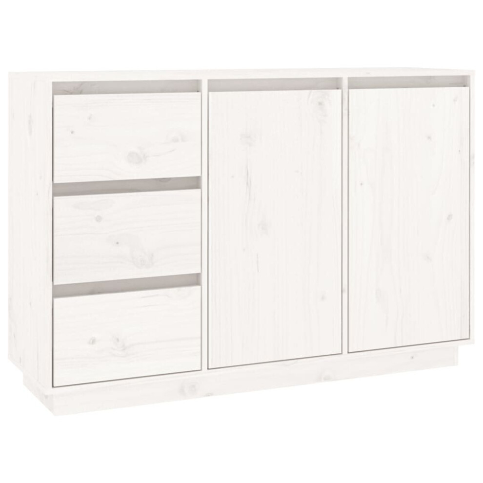 Vidaxl (White) Solid Wood Pine Sideboard Storage Shelf Indoor Furniture Multi Colours